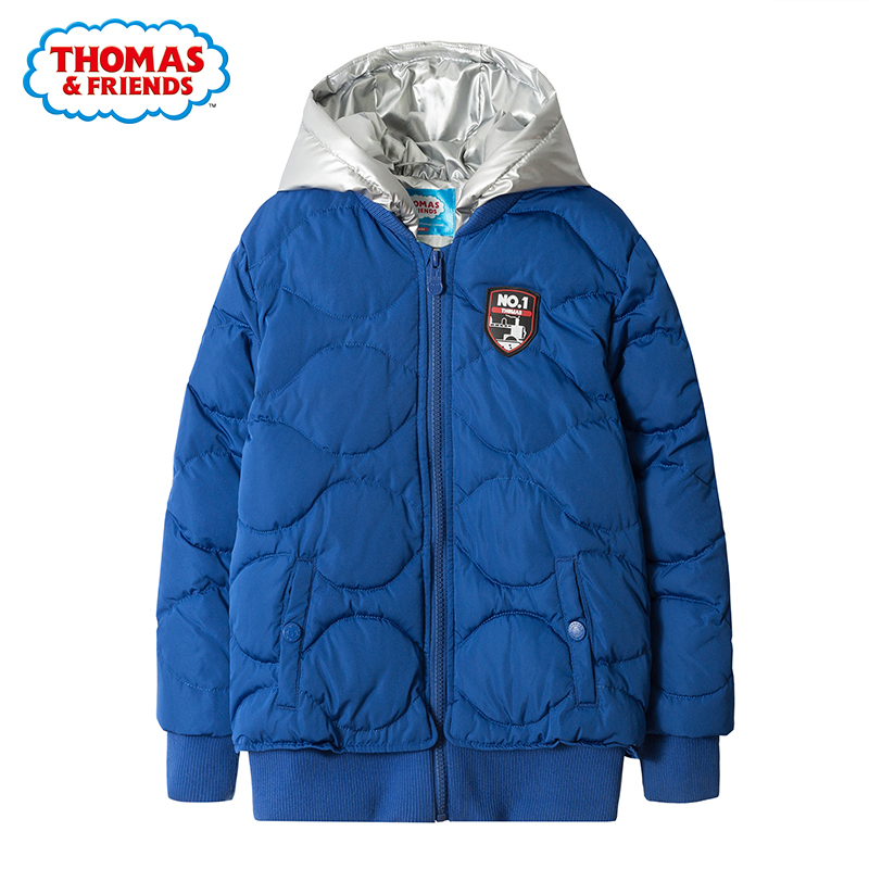 Jacket Xuống Jacket Thomas trẻ em 2020 mới Men Xuân Thu ăn mặc vừa trẻ em Hood Casual ấm của trẻ em