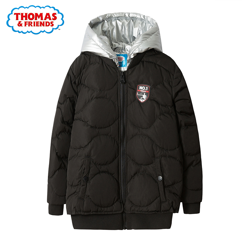 Jacket Xuống Jacket Thomas trẻ em 2020 mới Men Xuân Thu ăn mặc vừa trẻ em Hood Casual ấm của trẻ em