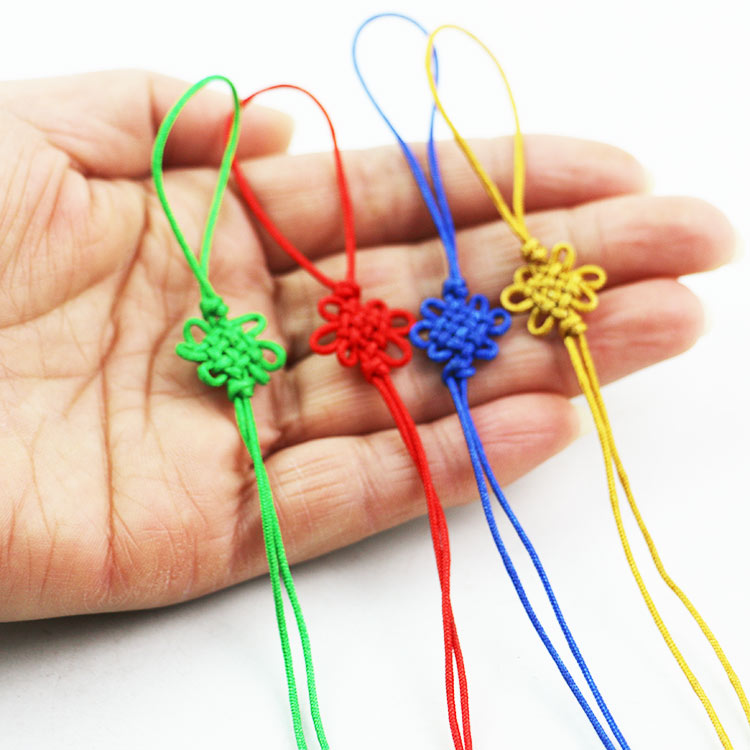 Mini China Knot Upper Knot Color Jade Thread Small Knot Accessories Hanging Accessories Bookmarking Cross Embroidered Accessories 10 Clothes