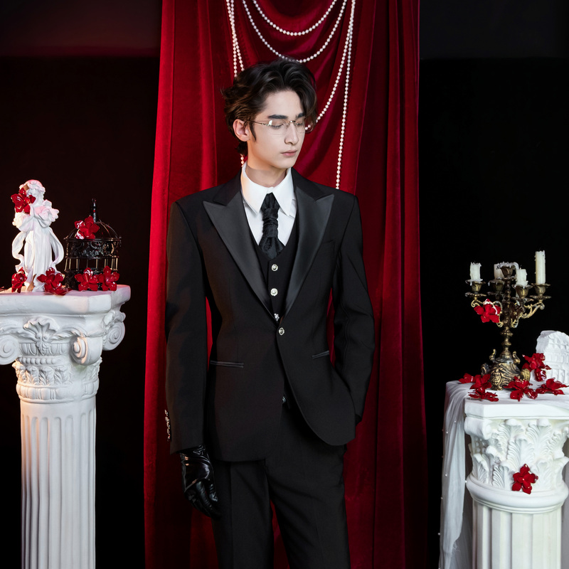 Shangjie Design Wide-Shouldered, Narrow-Waisted Black Slim-Fit Stylish High-End Business Original Jacket Dress One-Button Suit