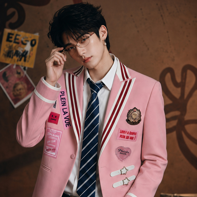 Shangjie Design Korean Style Preppy Pink High-End Performance Male Group Series Suit Jacket Stage Original