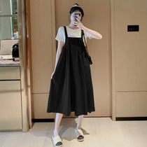 Pregnancy Woman Dress Summer Clothing Dress Nepotism Red Summer Pure Cotton Blouse Strap Dress Summer Pregnant Woman Dress Children Pregnant clothes
