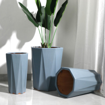 Nordic Minimalist Flower Pot ceramic Large Number of Large Number of Large Home Guest More than 40cm High-foot landing high cylinder