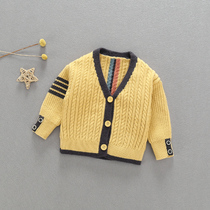 Baby baby sweater 2021 autumn winter clothes new childrens clothing boys knitted cardigan coat Korean version of foreign style coat tide