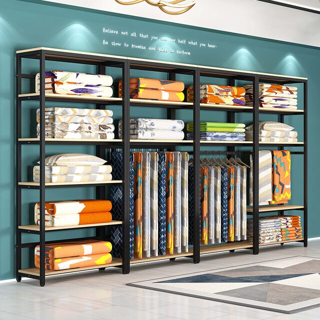 Home textile store shelf display rack wedding store bedding rack four-piece quilt display rack fabric rack