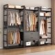 Open metal wardrobe frame bedroom floor hanging clothes rack 2025 new walk-in closet assembly shelf