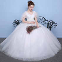 Pregnant women wedding dress high waist Bride wedding White simple slim slim slim female 2019 new summer