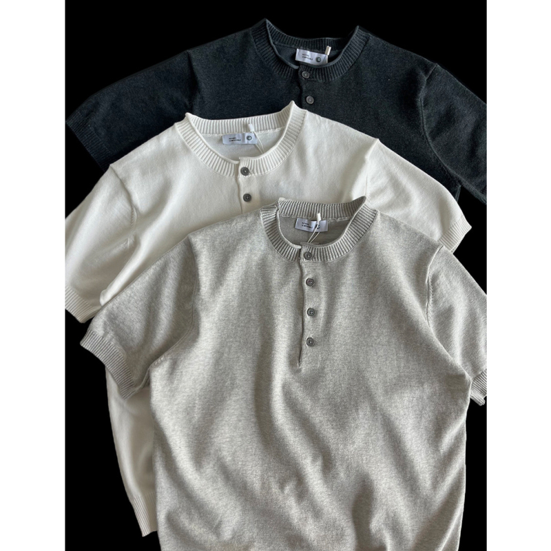 Lightly Mature Old Money Style Summer Vintage Rolled-Edge Design Knitted Short-Sleeve Polo Shirt Half-Collar Cardigan Slim-Fit T-Shirt