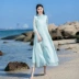 Phong cách Trung Quốc cải tiến tấm Hanfu khóa retro Zen sườn xám đầm dân tộc phục vụ trà 2020 mùa hè mới - váy đầm váy đầm