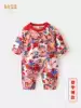 Long life and wealth Baby clothes jumpsuit Summer thin full moon 100 days men and women baby year-old dress year-old feast