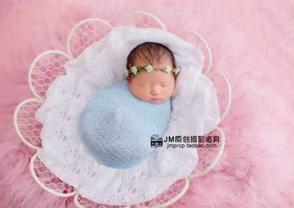 2017 new newborn hundred days baby children props basket full moon photo studio photography wrought iron petal props