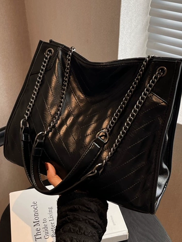 Вместительная и большая сумка через плечо, модная сумка на одно плечо, цепь, городской стиль