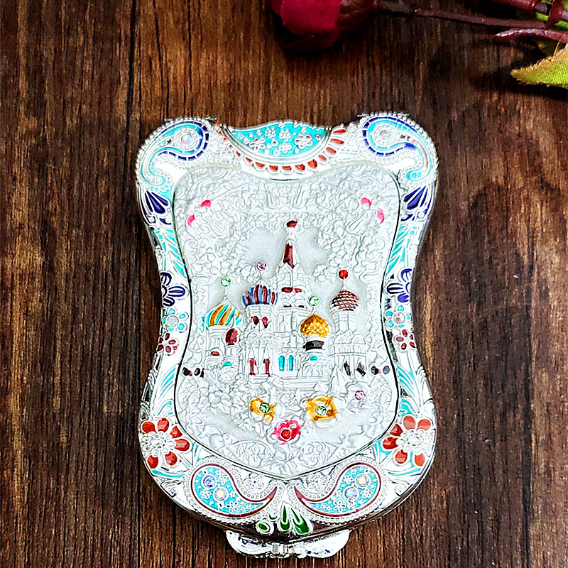 Mirror Makeup Mirror Fold Desktop Portable Carry-on Makeup Mirror HD White Collar Student Dorm Princess Queen Birthday