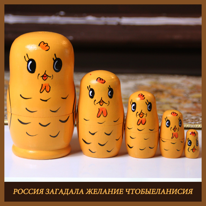 Kit Rooster with the same Russian suite of 5-story Child Puzzle Toy Hand-painted Gift
