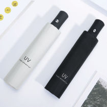 ins folding fully automatic umbrella male girl student Korean version clear and rain dual-use sunscreen UV sun umbrella large number