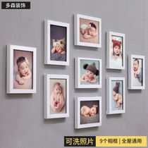 Living room photo wall Decorative Hanging Wall Free of holes Shadows Photos Frame 7 Inch Photo Frame Wall Room Arrangement Wash Photos