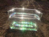 Internet celebrity new high-end quality fashion trend inflatable transparent sofa transparent glitter paper sofa square sofa