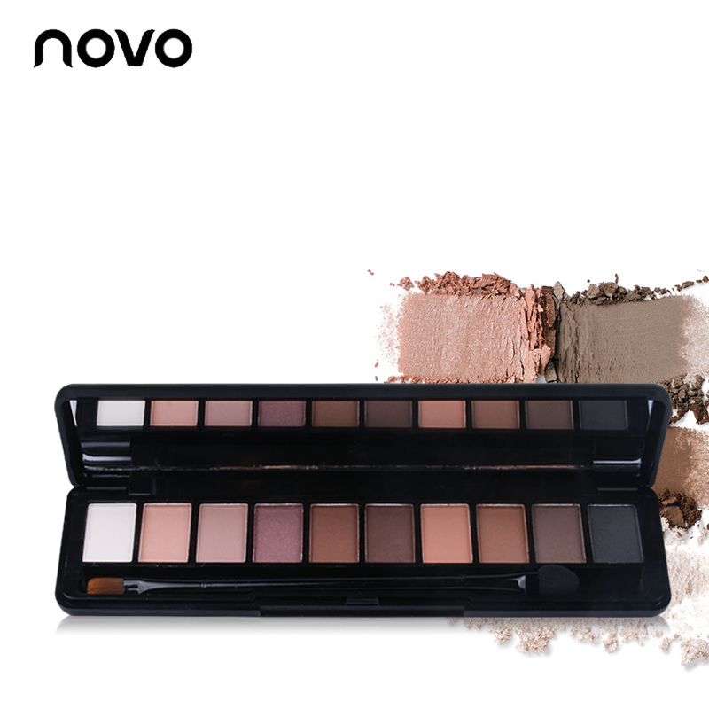 SOUTH KOREA NOVO PINK EYE SHADOW 10 NAKED MAKEUP EARTH COLOR EYE SHADOW Ocular Shadow Disc with brushed color makeup tray