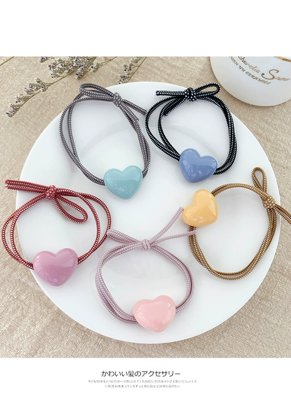 Love head string nữ net red ins Mũ hàn quốc nhỏ tươi trẻ và đơn giản cá tính cột tóc đuôi ngựa dây chun buộc tóc - Phụ kiện tóc