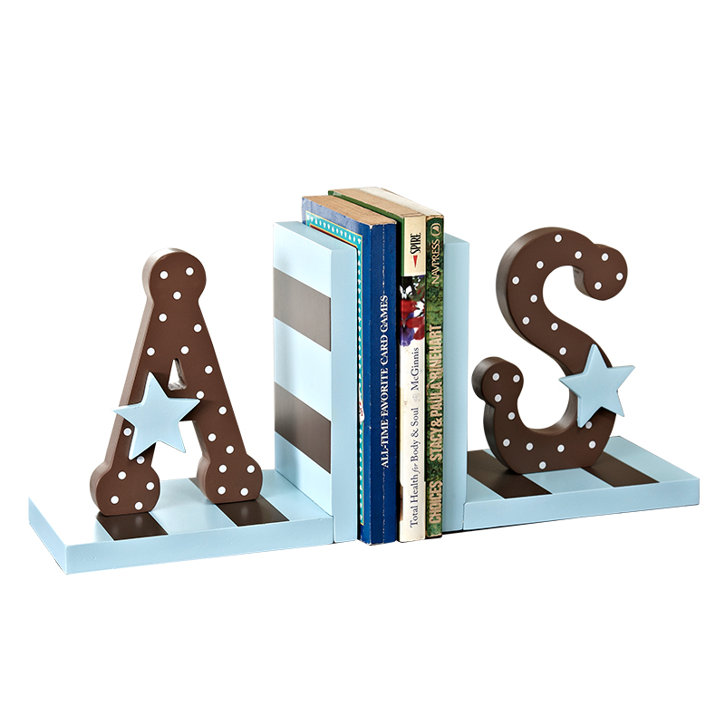 Countryside Lettering Book Stand Ornament Living Room Study Desktop Book Storage Wooden Books Decorative