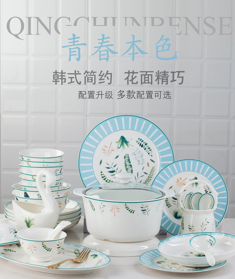 Ipads China tableware dishes suit dishes household contracted combination of jingdezhen ceramic Korean new creative small and pure and fresh