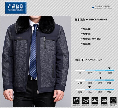 Đàn ông trung niên trở lên cộng với áo khoác nhung dày áo khoác cha trung niên áo khoác mùa đông cotton ông nội mùa thu và quần áo nam mùa đông áo khoác nam hàng hiệu