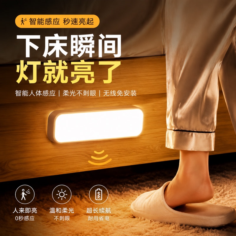German Ho Human Body Sensor Night Light, Smart Rechargeable Voice-Activated Light, Wireless Home Corridor Sensor Light German Ho Human Body Sensor Night Light, Smart Rechargeable Voice-Activated Light, Wireless Home Corridor Sensor Light