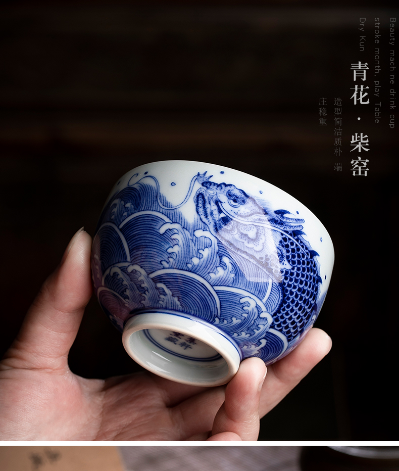 The Master cup single cup bowl of jingdezhen ceramic hand - made porcelain cups to maintain sea grain sample tea cup small tea cups