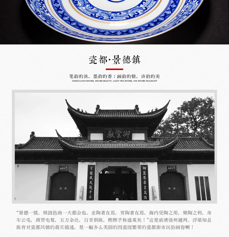 Only three tureen tea cup of pure hand - made jingdezhen ceramic paint tureen large blue and white tie up branches hand grasp pot of tea bowl