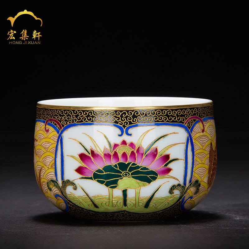 Jingdezhen pure manual to use wire inlay enamel see colour ceramic Chinese kung fu tea master cup sample tea cup meditation cup