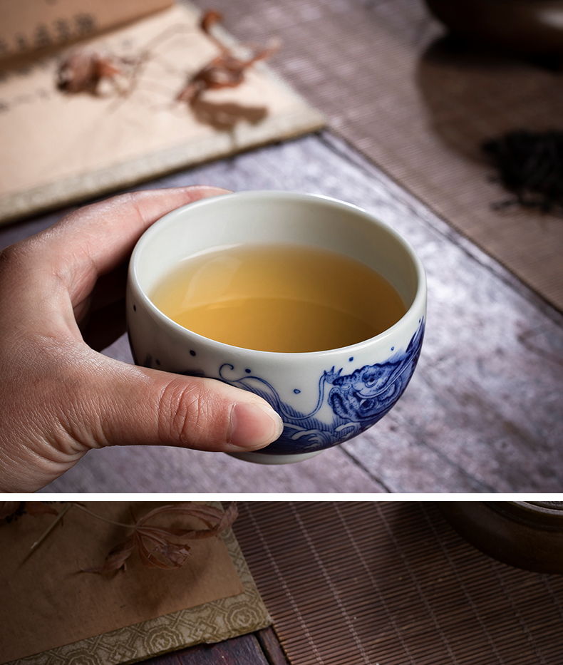 The Master cup single cup bowl of jingdezhen ceramic hand - made porcelain cups to maintain sea grain sample tea cup small tea cups