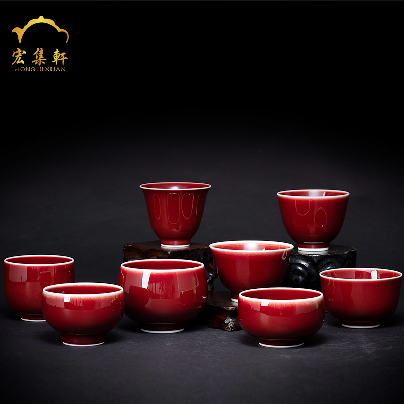 The Master cup single cup from the large cups lang up red ruby red up jingdezhen ceramics individual cup big pressure hand cup