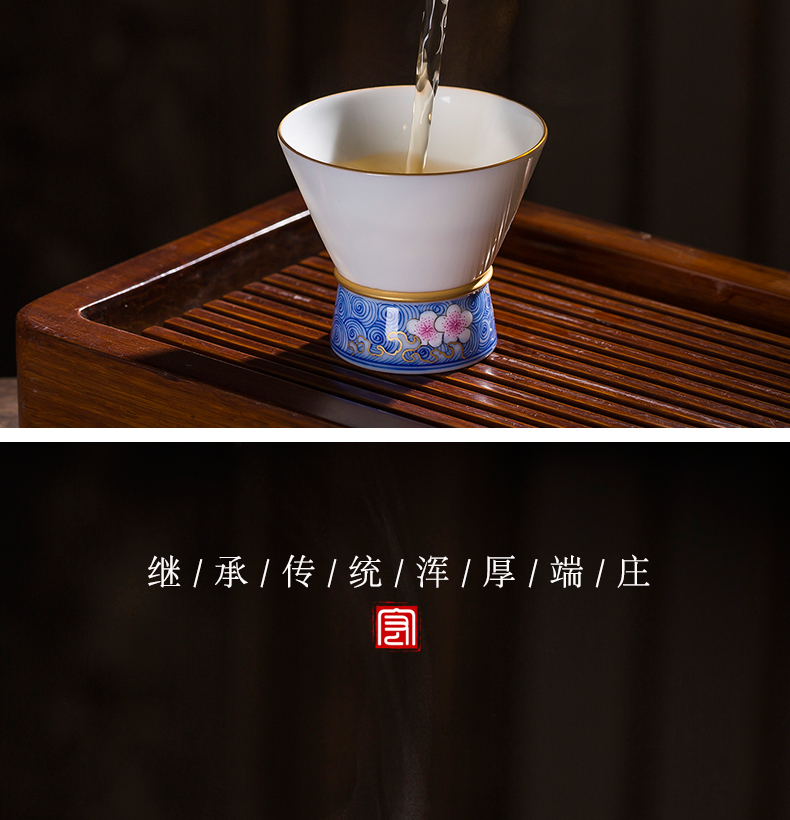 Tea cups of jingdezhen ceramic Tea set sample Tea cup, master cup single CPU kung fu Tea cups of blue and white porcelain hat to CPU