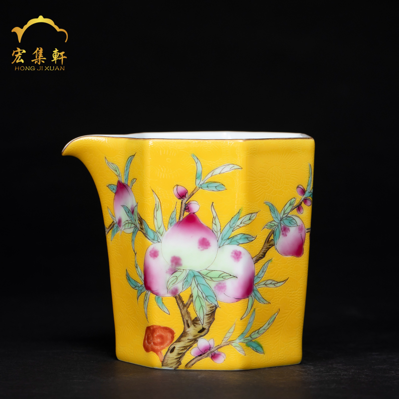 Jingdezhen tea kungfu tea accessories fair hand - made enamel cup and a cup of tea is tea accessories