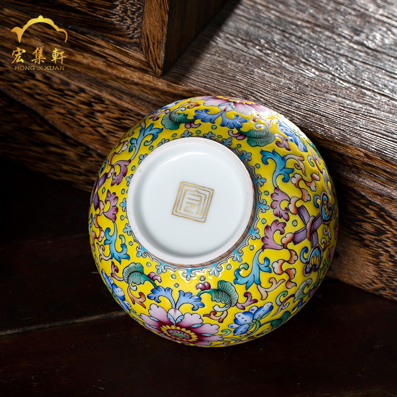 Jingdezhen kung fu tea master cup single cup small teacups hand - made personal colored enamel cup cup sample tea cup tea cups