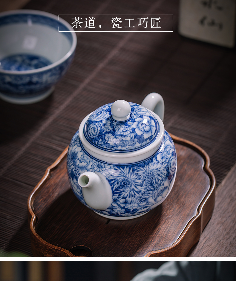 Teapot all hand kung fu tea set home tea exchanger with the ceramics jingdezhen porcelain firewood spend little Teapot