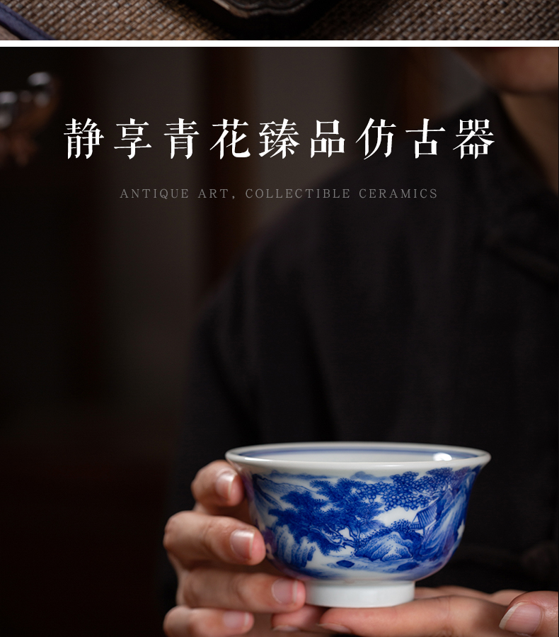 Jingdezhen porcelain and tea set tea cup hand - made porcelain maintain a single pure manual cups kung fu masters cup