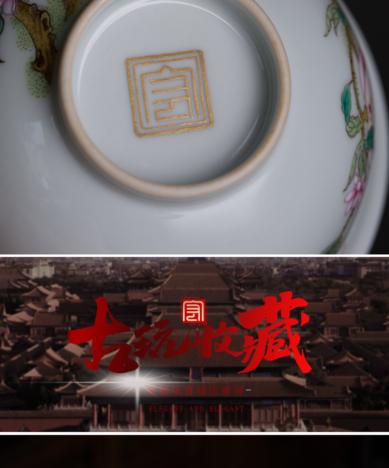 Hand made enamel pastel color only three tureen tea cups jingdezhen ceramics by Hand make tea bowl large single peach