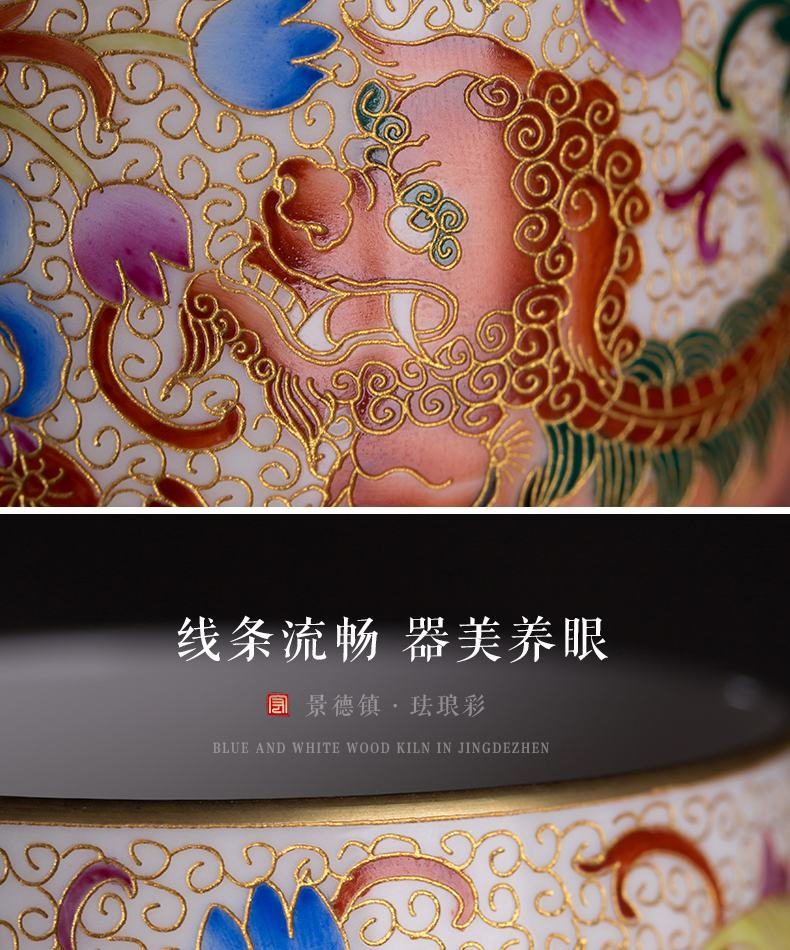 Jingdezhen ceramic kung fu tea set hand - made ceramic sample tea cup high - end wire inlay enamel see CPU master cup single CPU