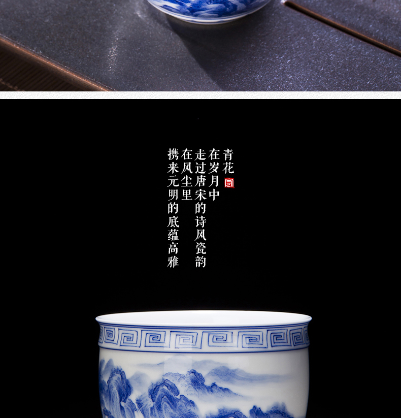 Jingdezhen ceramic cups hand - made porcelain master cup single cup large sample tea cup individual cup bowl kung fu tea set