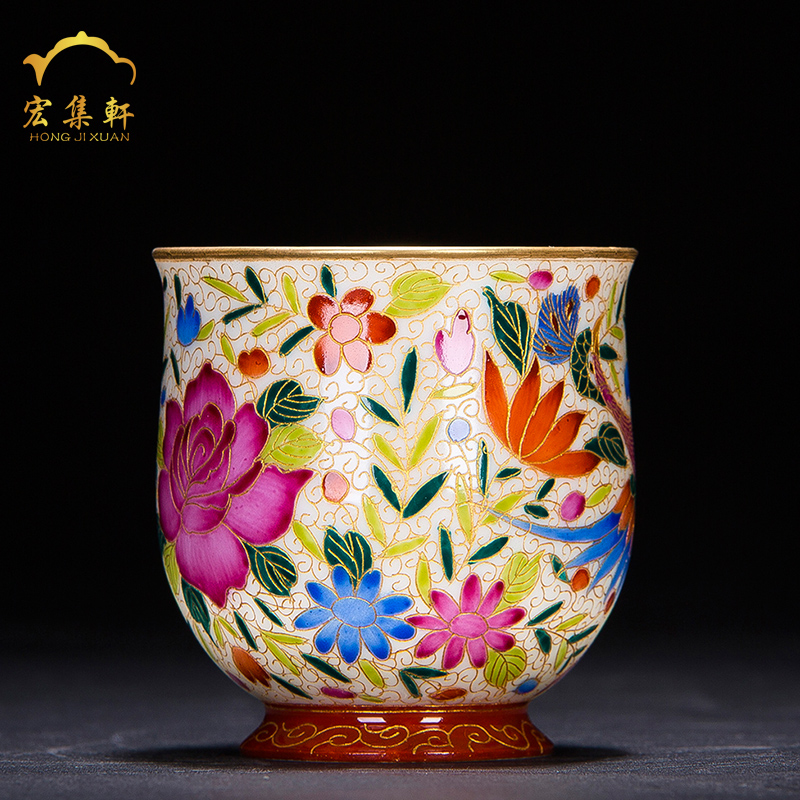 The Master cup single cup of jingdezhen tea service peacock cup pure manual noggin colored enamel porcelain cups sample tea cup