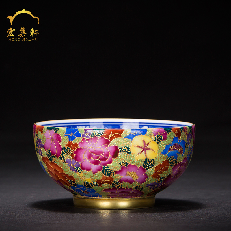 The Master of jingdezhen ceramic cup cup single CPU wire inlay enamel see colour flower cups tea cup kung fu tea cups