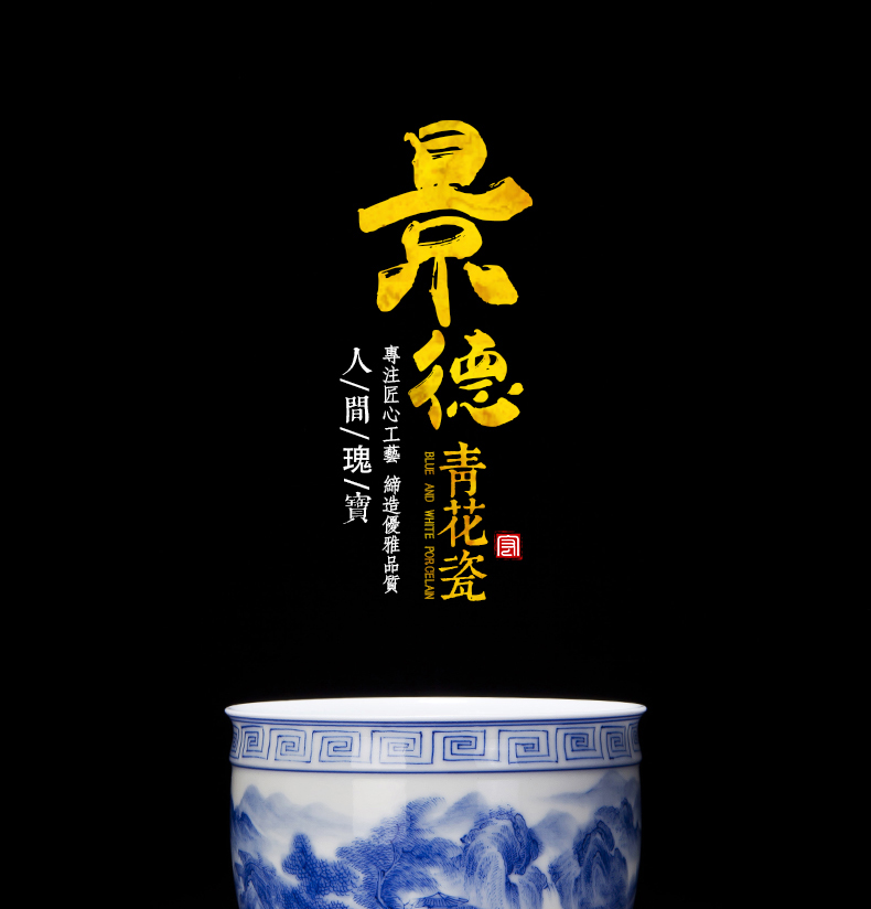 Jingdezhen ceramic cups hand - made porcelain master cup single cup large sample tea cup individual cup bowl kung fu tea set