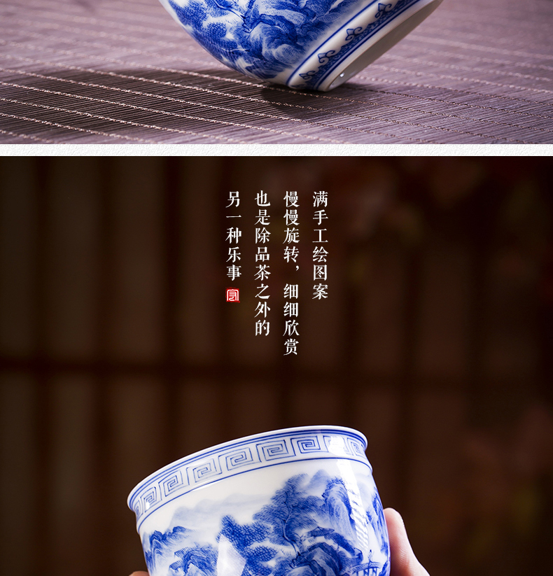 Jingdezhen ceramic cups hand - made porcelain master cup single cup large sample tea cup individual cup bowl kung fu tea set