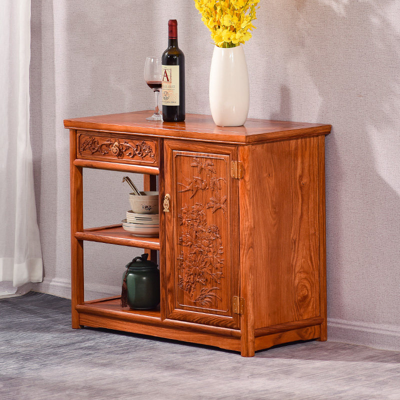 Redwood furniture hedgehoard tea cupboard solid wooden meal cabinet Chinese locker