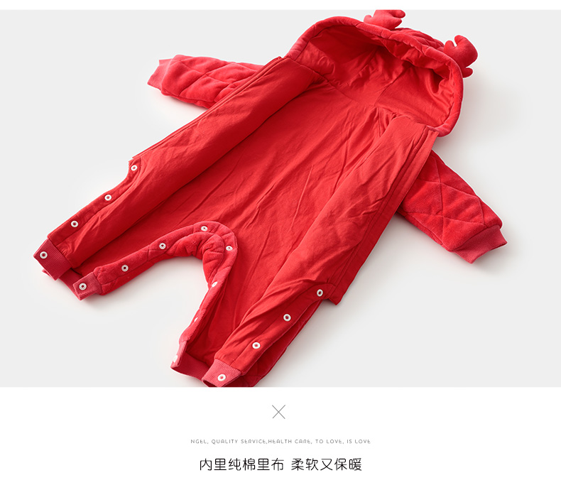 Pei yêu bé những chiếc áo khoác mùa đông Giáng sinh dịch vụ dày lên năm mới cho bé áo khoác cotton dài tay jumpsuit trẻ em xuân hè