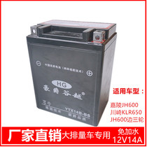 Motorcycle battery b14l maintenance-free 12V14AH Jialing 600 imported large displacement 12v12ah