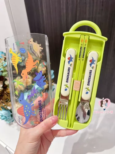 Nuby, Дисней, японский детский портативный комплект для школьников из нержавеющей стали, посуда