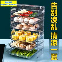 Tableware rectangular household hot pot tray kitchen side dish rack plate set multi-function layered dish preparation