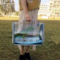 Parrot Transparent Laser Bird Cage Son Portable Bag Hand Raised Bird Type Backpack Occo External with inclined cross-pack pet out-of-bag